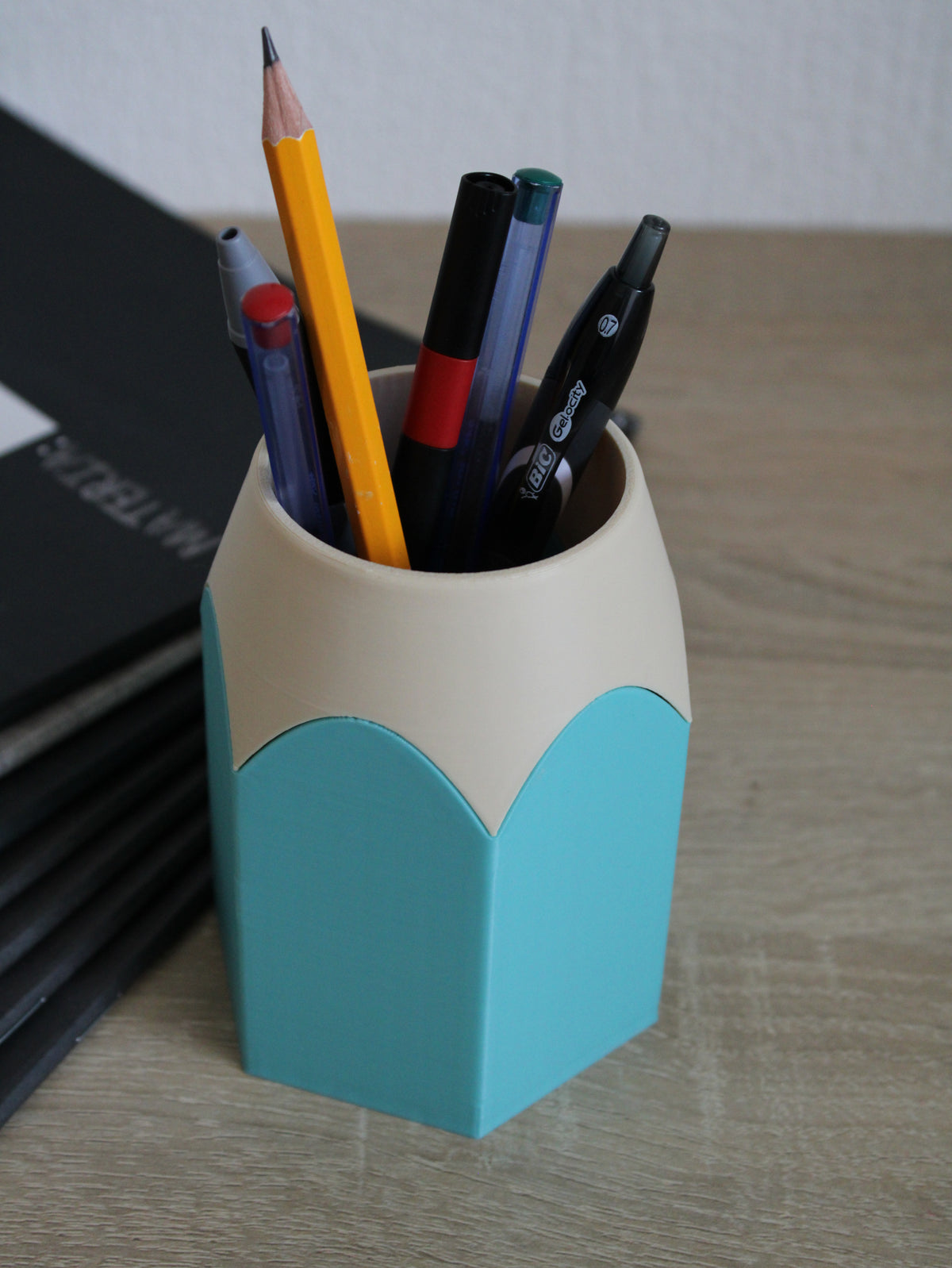 Sky Blue Pencil Design Pen Holder - Desk Organizer