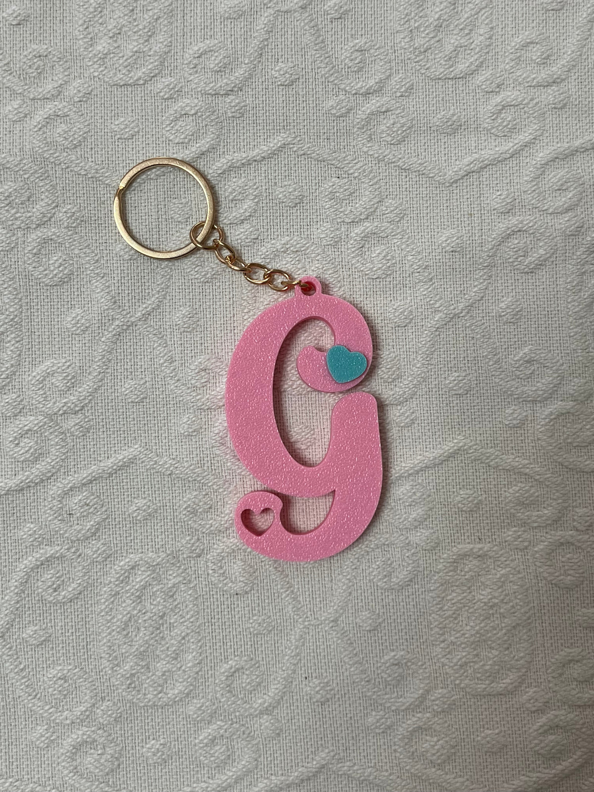 Portachiavi Personalizzato con Iniziale e Dettaglio a Cuore
