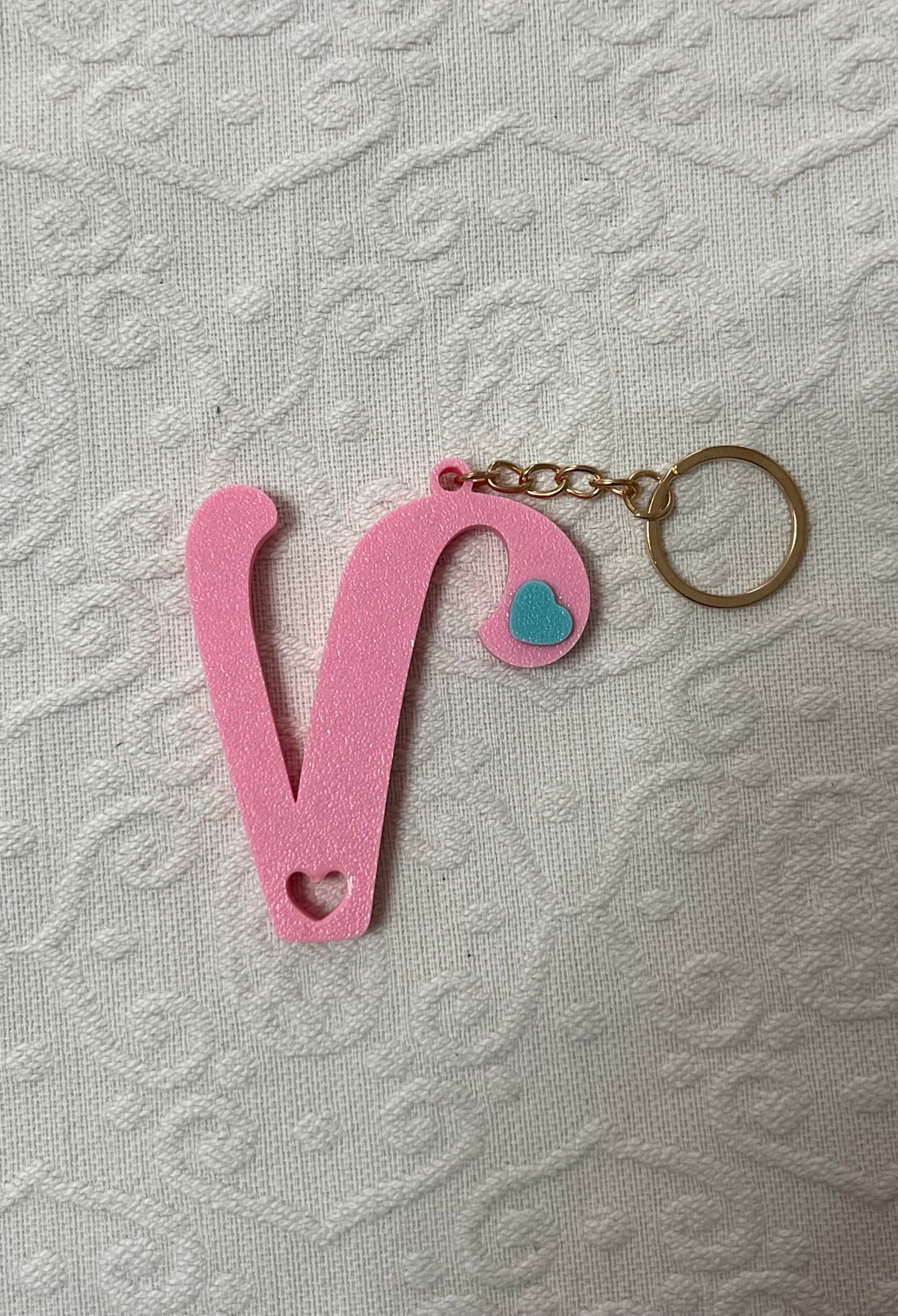 Portachiavi Personalizzato con Iniziale e Dettaglio a Cuore