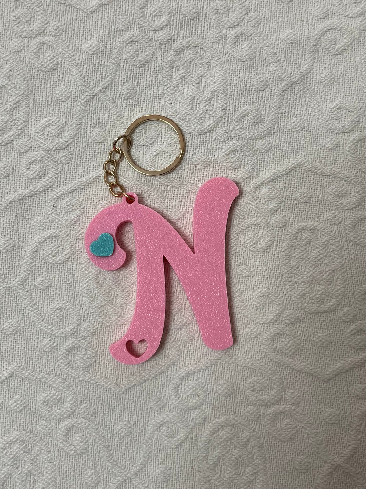 Portachiavi Personalizzato con Iniziale e Dettaglio a Cuore