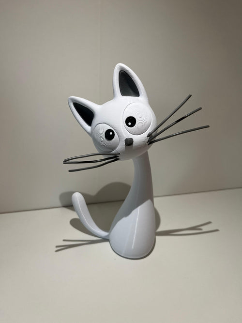 Statuetta Gatto Moderno in Stampa 3D – Statuina Decorativa Stylized Cat