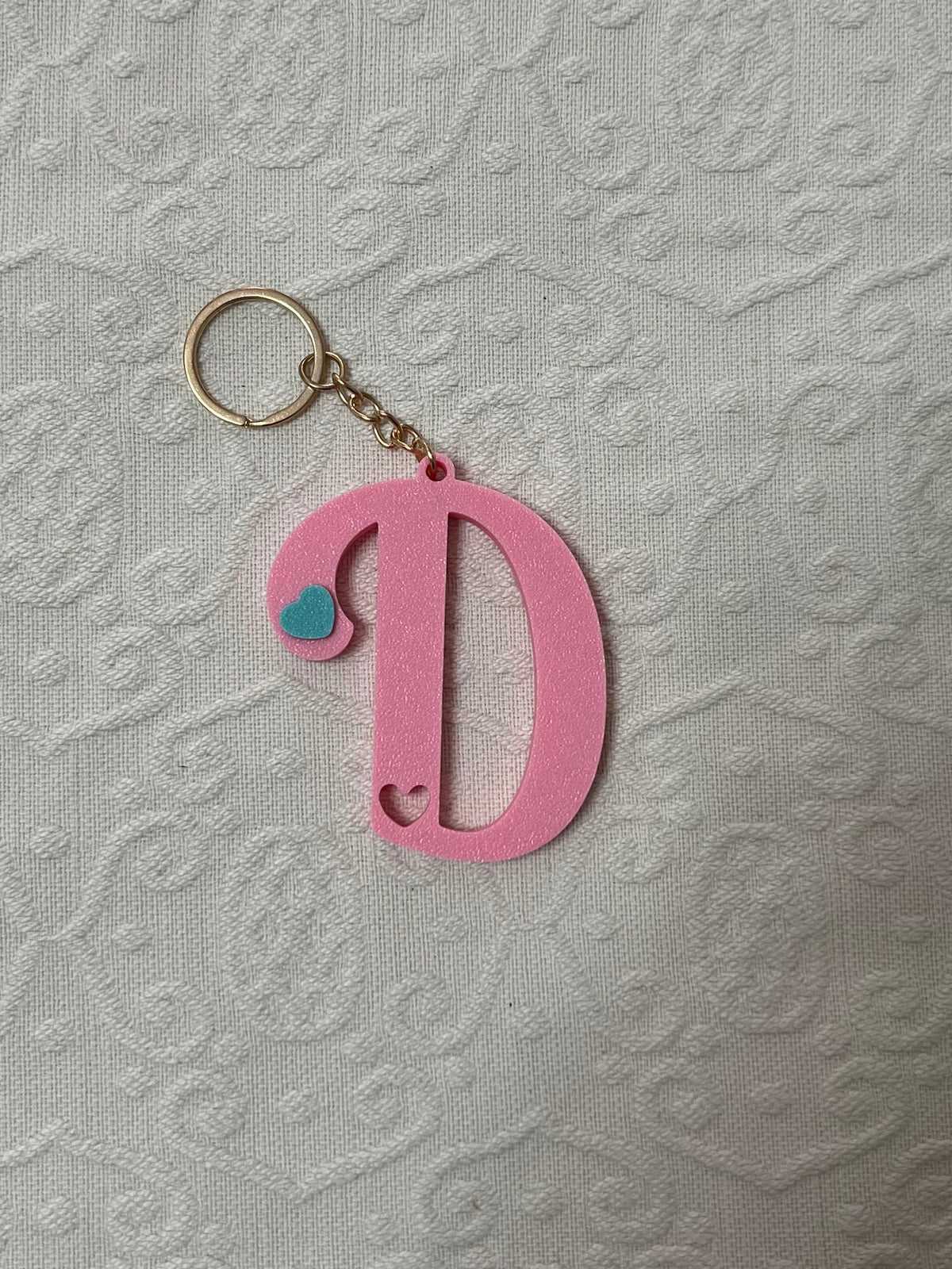 Portachiavi Personalizzato con Iniziale e Dettaglio a Cuore