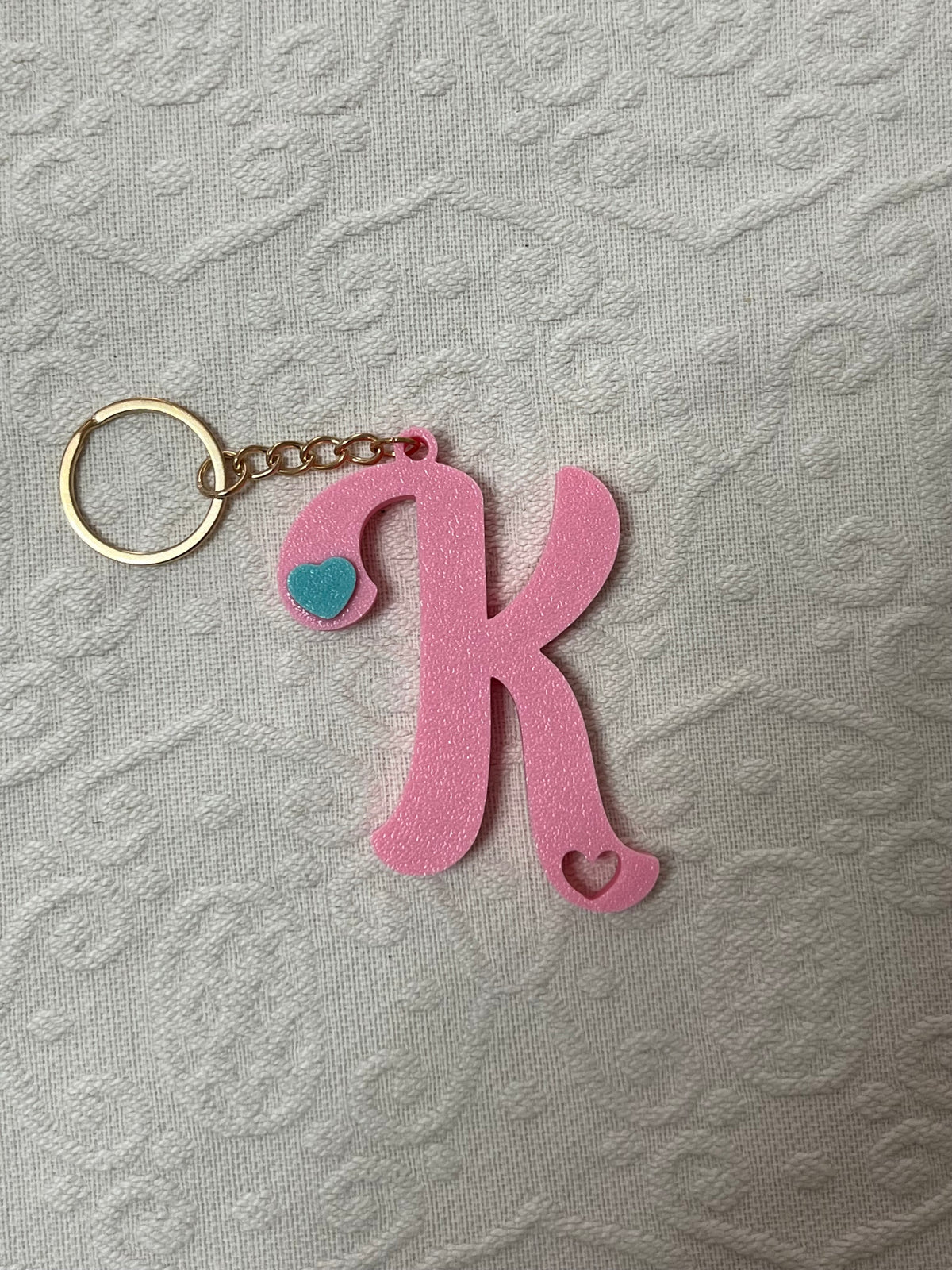 Portachiavi Personalizzato con Iniziale e Dettaglio a Cuore