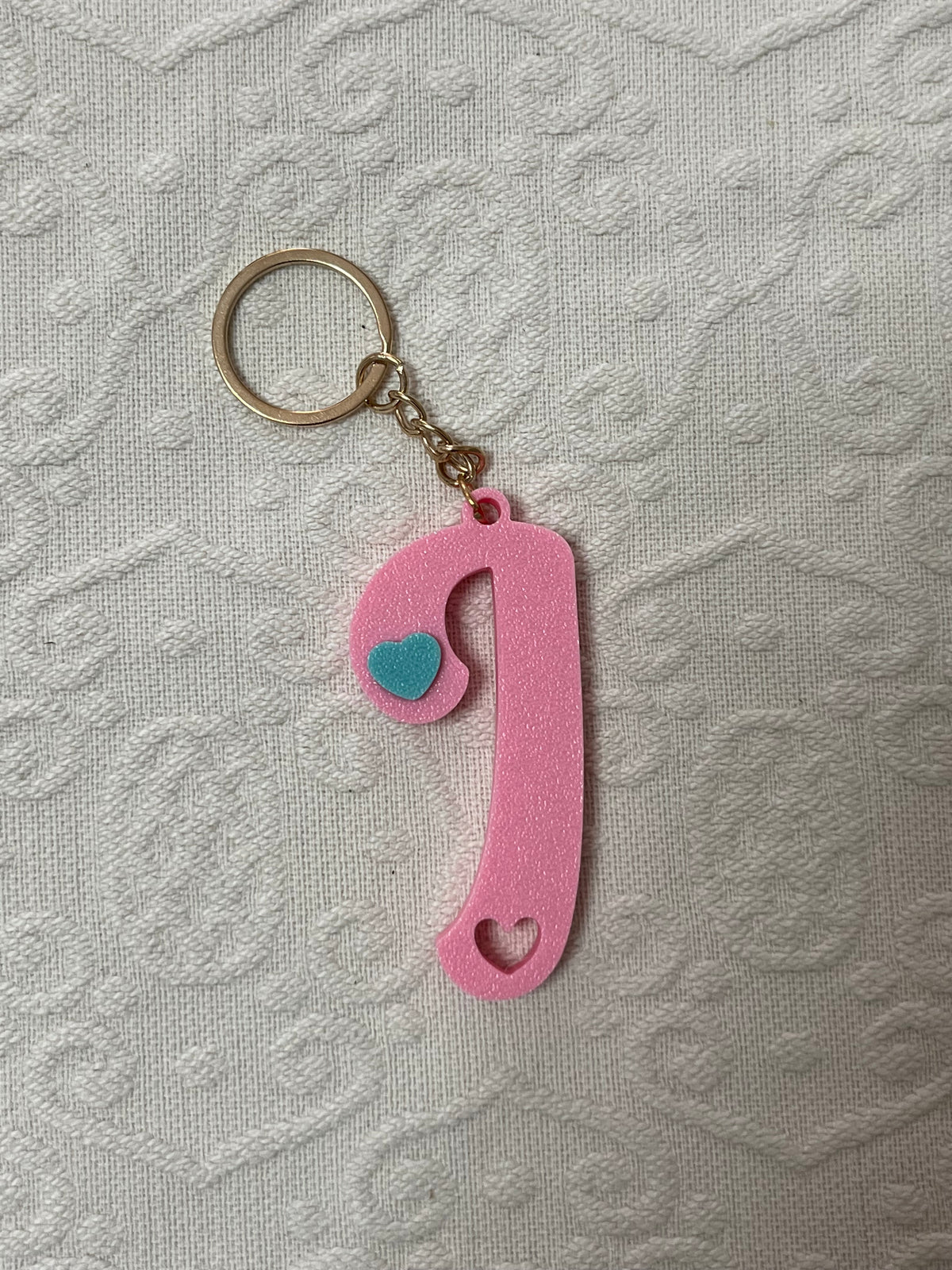 Portachiavi Personalizzato con Iniziale e Dettaglio a Cuore