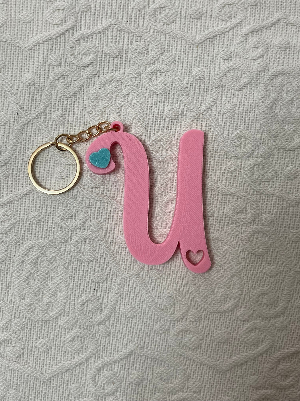 Portachiavi Personalizzato con Iniziale e Dettaglio a Cuore