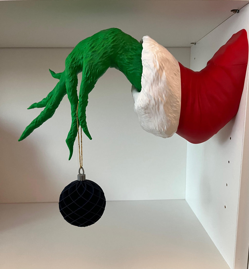 Mano del Grinch Porta-Pallina di Natale in Stampa 3D – Decorazione Natalizia Originale con Pallina Inclusa
