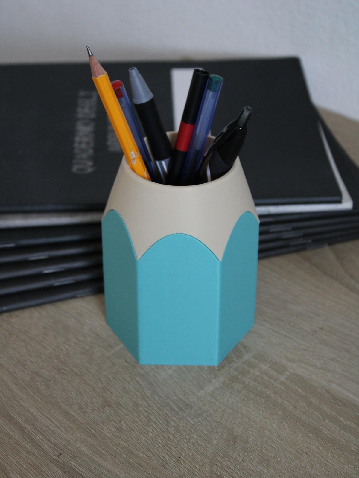Sky Blue Pencil Design Pen Holder - Desk Organizer