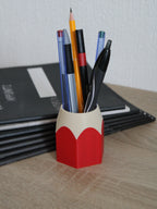 Mini Portapenne Design Matita Rossa - Organizzatore Scrivania