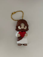 Mini Portachiavi "Chibi Gesù con Cuore" – Statuetta Religiosa Kawaii in Stampa 3D