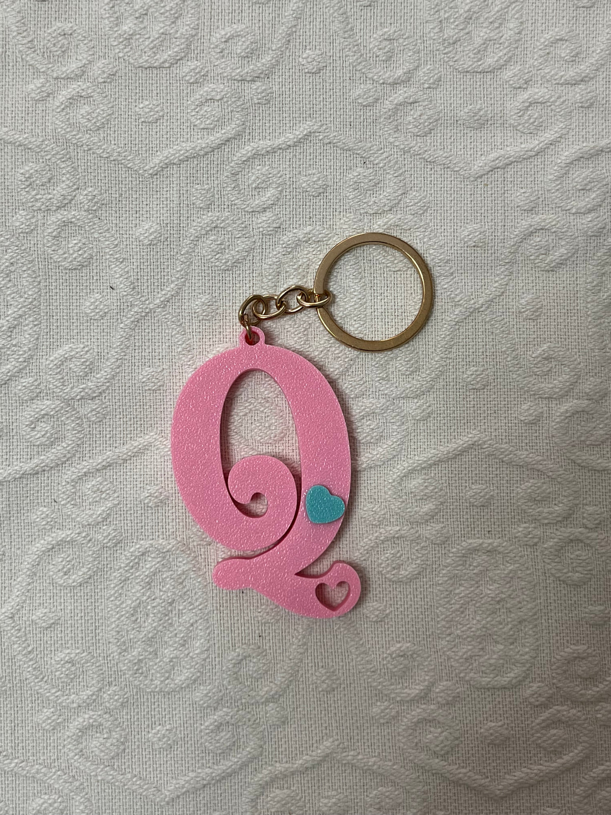 Portachiavi Personalizzato con Iniziale e Dettaglio a Cuore