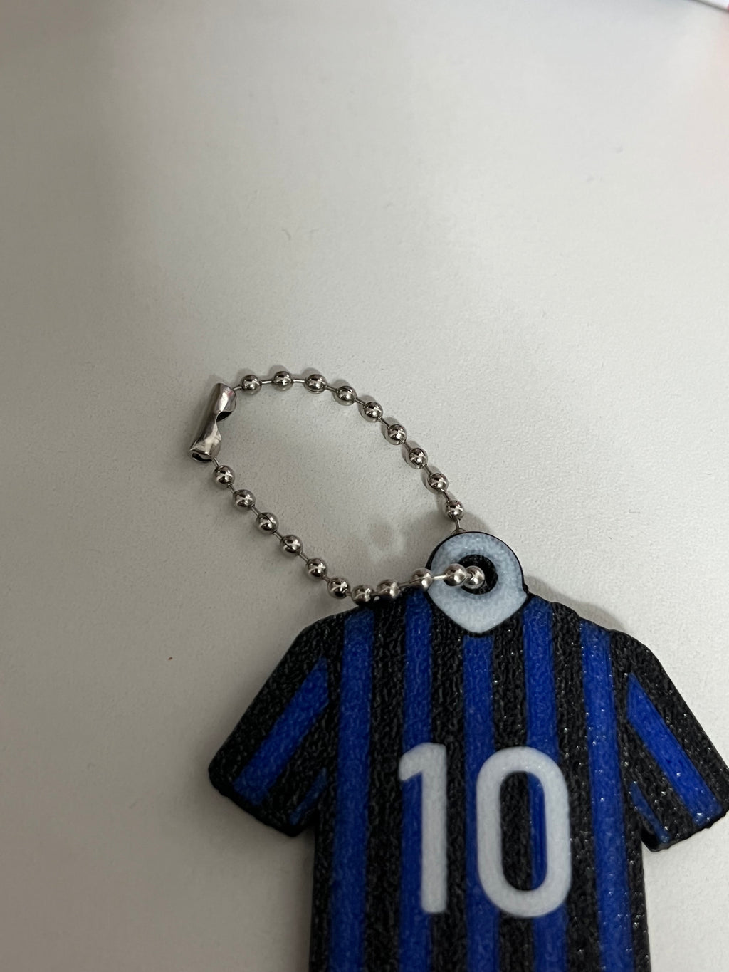 Portachiavi Maglia Inter Numero 10 - Stampa 3D Artigianale - Gadget Nerazzurro