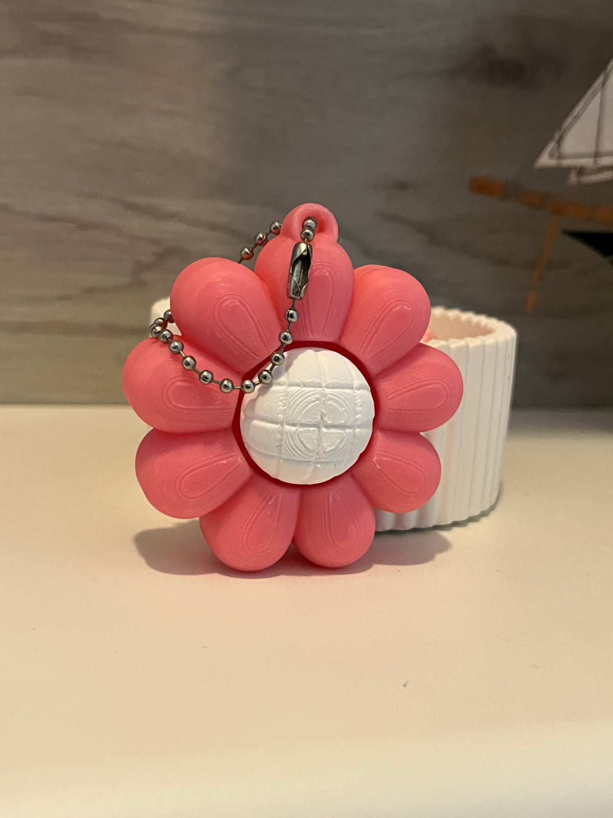 Fiore Clicker Antistress – Portachiavi Fidget Stampato in 3D
