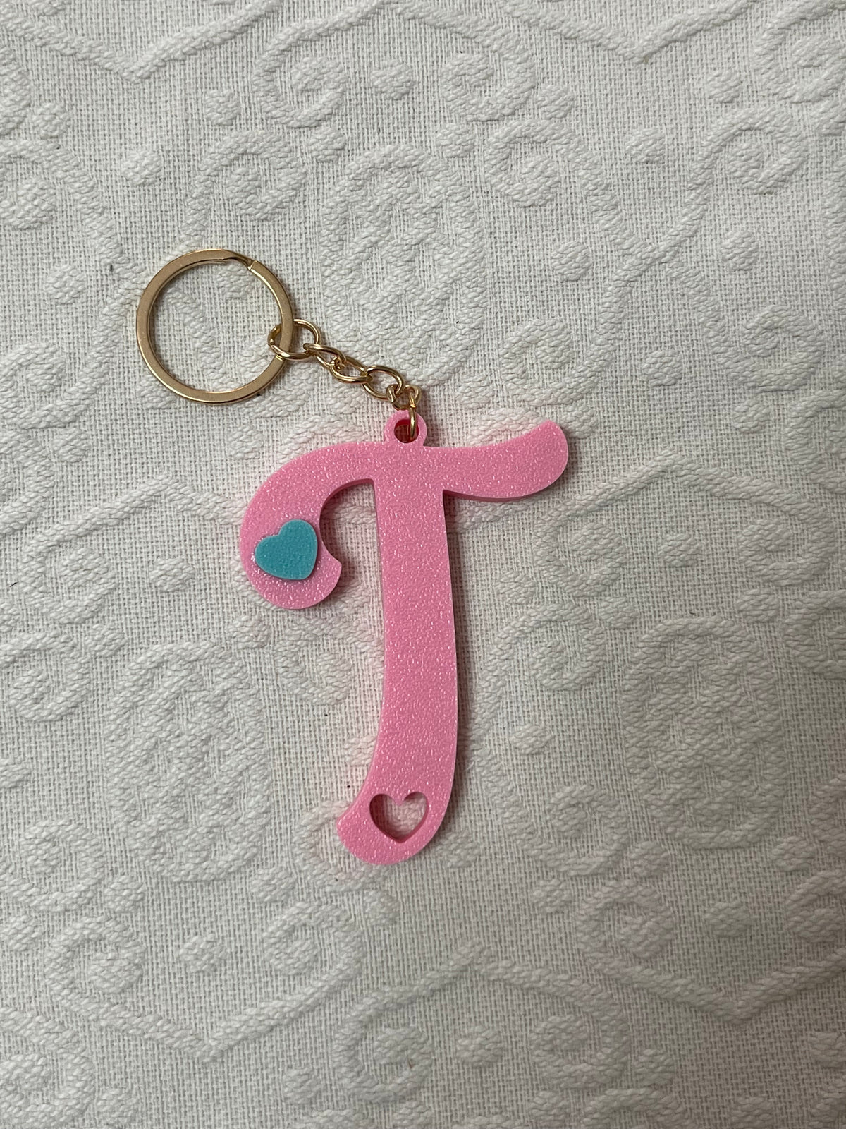 Portachiavi Personalizzato con Iniziale e Dettaglio a Cuore