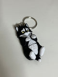 Adorabile Portachiavi Gatto Tuxedo Articolato